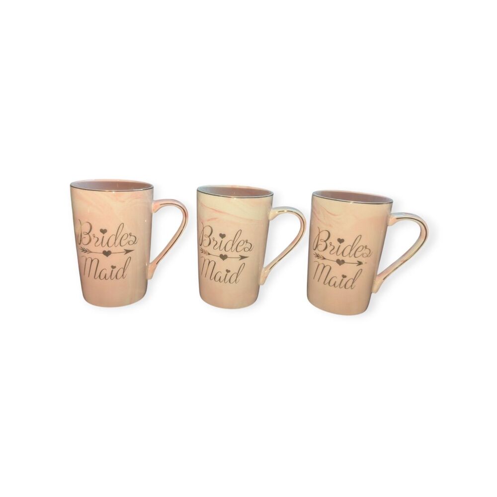 Bridesmaid Ceramic Tea Cup Pink Marble Coffee Mug for Bridal Wedding Party